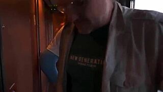 Redhead teen gets picked up for anal in train