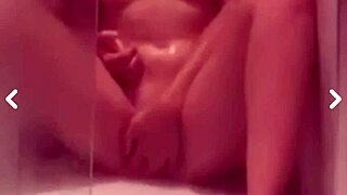 horny wife flashes shaved pussy while bathing, you watching?