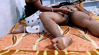 Indian housewife gives her husband a sensual massage