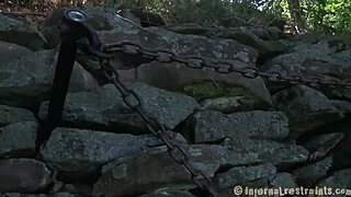 Hot girl with BDSM equipment on her nipples has rough missionary sex and a blow job