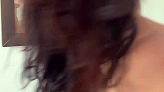 brunette milf enjoys a big cock and takes all the cum in her mouth