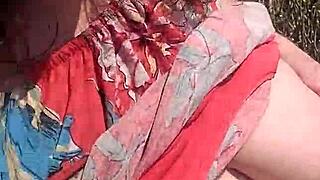 amateur girlfriend gives blowjob in the bush, then doggy style until cum in mouth