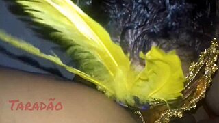 Amateur big tits bouncing while giving a sloppy blowjob