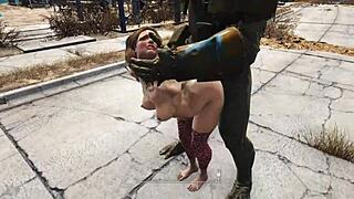 Mutant bangs girl hard in stockings