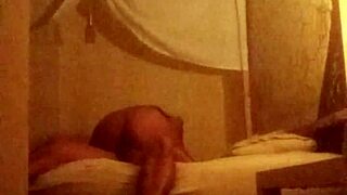 Step-sister’s first time experience in a hotel room with step-brother