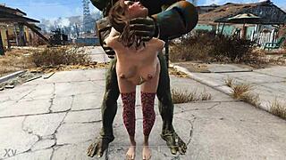 מוטנט דופק בחורה חזק בגרביונים סקסיים