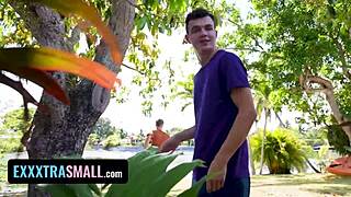 Lesbians play hide and seek with tiny pussy