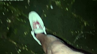 Skinny blonde gets spanked and fucked in public