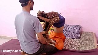 Damn! Indian skinny girlfriend seduced hard by boyfriend