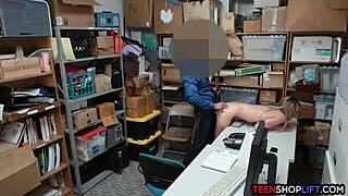 Dumb Blonde Shoplifter Caught and Screwed by Security