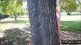 big natural tits flashing in public outdoor setting