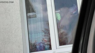 Public Nudity Shocks Taxi Driver as Naked Milf Washes Window