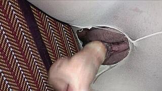 Pretty shaved girl takes creampie in wet pussy