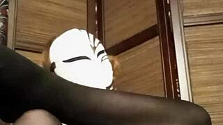 Amateur video with natural tits in pantyhose