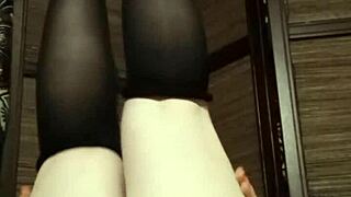 Amateur video with natural tits in pantyhose