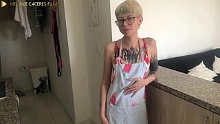 Latina Stepmother Gives Ass In Kitchen Anal