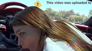 Mazy myers gets driving lesson with pussy play and blowjob in car pov