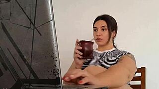 Carla lets out bold farts while working hard.