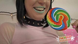 Rough Stud Overwhelms Lil Whore Stevie Foxx with Intense Deepthroat Gagging.