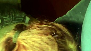 18 year old stepdaughter sucks cock while dildo fucks her pussy