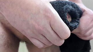 this towel feels so real during my massive cumshot in the bathroom