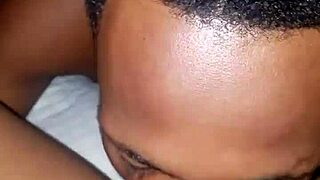 Brown girl gets her tight pussy devoured with raw hunger.