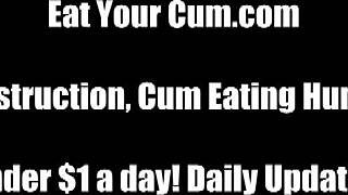 Femdom BDSM with a happy ending: watch and learn how to swallow cum
