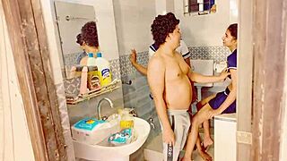 Interracial threesome with hardcore sex and a FFM threesome