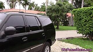 bound teen gets fingered and fucked in rough bondage session