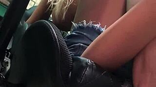 A blonde amateur masturbates with a sex toy in her anus