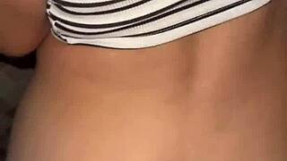 Latina teen 18+ with big ass rides huge cock in car