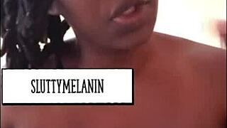 ebony amateur learns the four laws of masturbation and sex