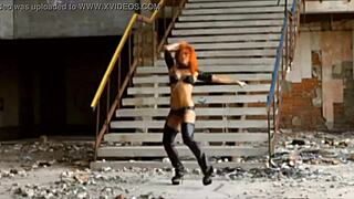 Stunning hot babe in action