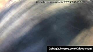 Mexican milf gabby quinteros blows cock in car pov handjob cumshot