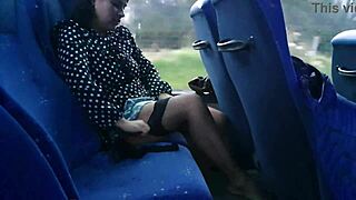 Hot mom makes love with a stranger on the bus in very public place