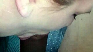 Sloppy blowjob in public outdoor setting