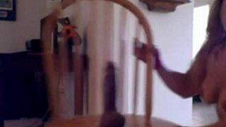 Milf Experiences Intense Orgasm Using Dildo on Chair