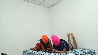 Small-Bottomed Stepsisters Flirt In Bed Excitedly