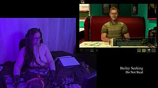 Brunette with big natural tits in naked playthrough