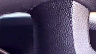 Masturbating in car in public excites hot woman at bus stop