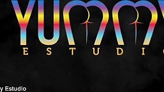 tiny colombian lore's first dap with three huge cocks