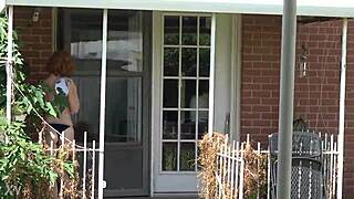 Sexy Redhead Prostitute In Lingerie Shows Legs And Big Ass