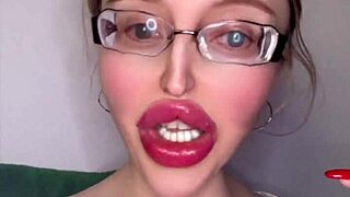Russian woman with glasses tells story in her native language with accent