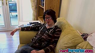 British bitch with sexy tattoos banged by a nerd