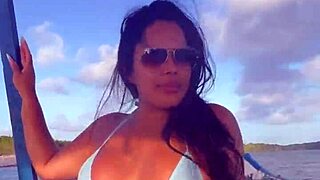 Brazilian Latina Wife In Bikini On Boat Ride!