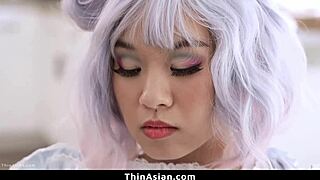 Asian Teen Can't Wait to Ride That Huge Shaft - Thinasian