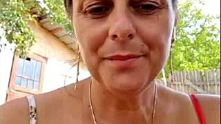 Blonde milf masturbates to intense orgasm with natural tits!