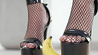Petite Girl Crushes Fruits With High Heels Hot Footfetish