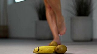 Petite Girl Crushes Fruits With High Heels Hot Footfetish