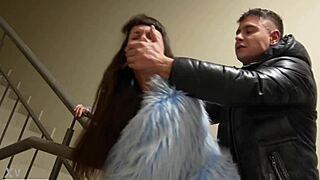 It seems that someone was spying on us while we were fucking in the entrance so we continued at home full